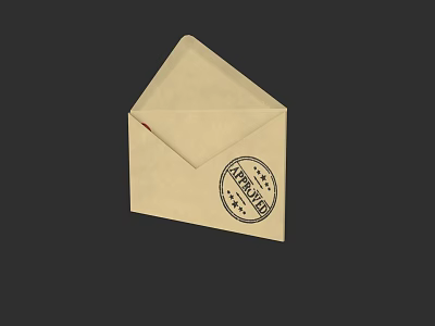 Brown Paper Envelope With Posted Stamp For Daily Household Use 3d model