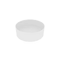 Modern White Round Bathtub With Vertical Ribbed Texture Design
