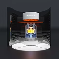 Science and Technology Exhibition Hall Showcasing New Fusion Power Station Model with Futuristic Display Design