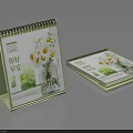 Spiral Bound Desk Calendars Featuring Daisy Flower Design And Hello Good Morning Text