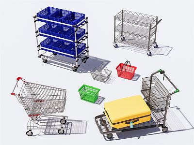 Modern Shopping Cart Shopping Cart Trolley 3d model