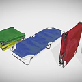 Colorful Folding Lounge Chairs With Fabric Seats And Metal Frames In Blue Red Green Yellow