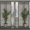 screen partition landscape painting screen 3d model