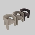 Plush Upholstered Modern Single Chair With Unique Armrest And Comfortable Seat