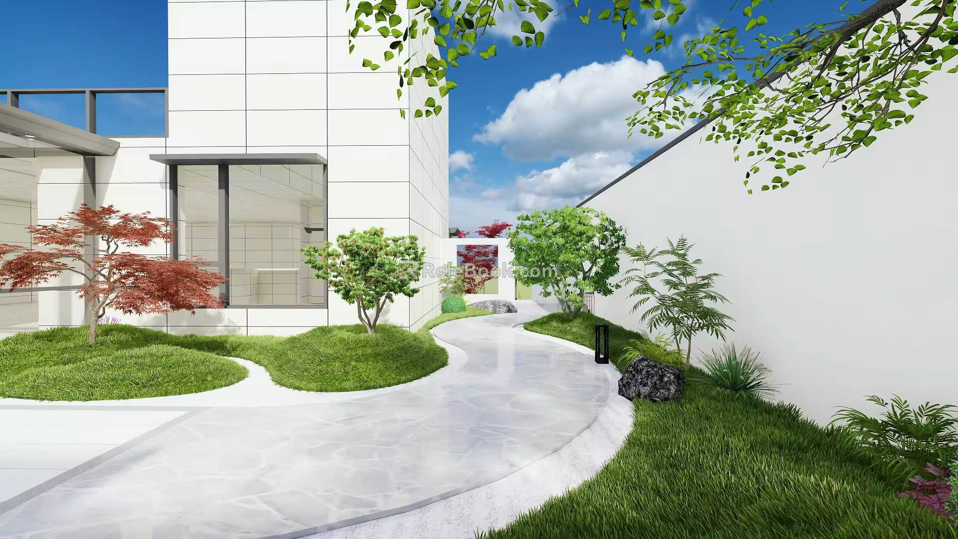 Courtyard landscape SU model 3d model