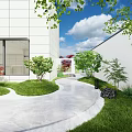 Courtyard landscape SU model 3d model