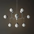 Elegant Modern Chandelier With Brass Frame And Clear Glass Globe Bulbs