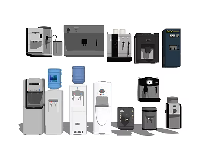 Modern water dispenser water dispenser coffee machine combination 3d model