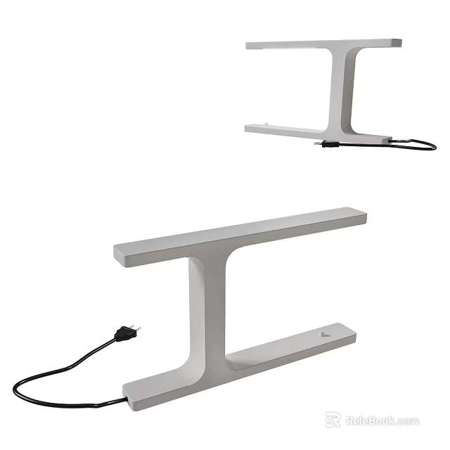 Sleek Modern Table Lamp With Stable Base And White Metal Structure Design 3d model