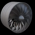 simple turbofan engine 3d model