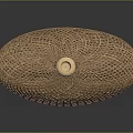 Modern Woven Bowl Shaped Pendant Light With Intricate Grid Pattern And Warm Glow
