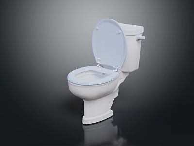 White Modern Toilet With Open Lid And Sleek Design For Bathroom Daily Use 3d model
