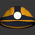 Yellow Safety Helmet With Black Strap And Front Headlamp For Protection Gear