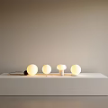 Modern Decorative Lights Illuminated On White Display Platform With Minimalist Design