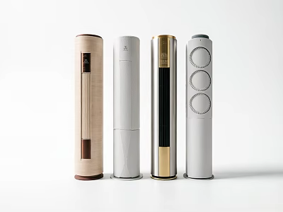 Modern Minimalist Tower Household Appliances with Beige White Gold Silver Finishes and Sleek Design 3d model