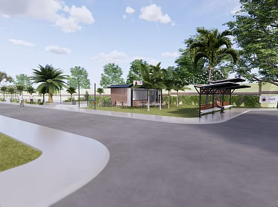 Park tables and chairs 3d model