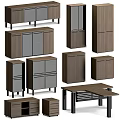 Modern Wooden Bookcase Collection With Glass Doors Multiple Sizes And Storage Cabinets