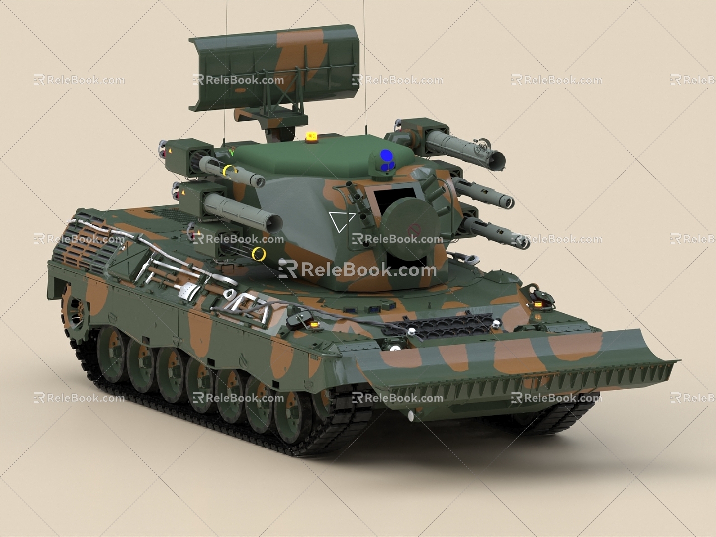 Tank Missile Vehicle Rocket Armored Vehicle Combat Vehicle Reconnaissance Vehicle Patrol Vehicle Radar Vehicle 3d model