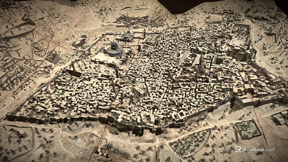 Ancient Architecture Model of Historical City Featuring Traditional Dense Building Layout and Structures 3d model 