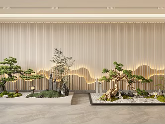 New Chinese Style Interior Landscape Landscaping 3d model