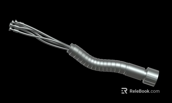 Metal Electrical Cable With Spiral Sheath And Flexible Bending Structure 3d model 