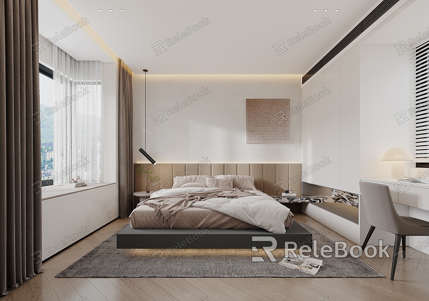 Modern Minimalist Bedroom model