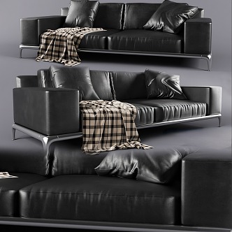 Multiplayer Sofa Leather Sofa 3d model