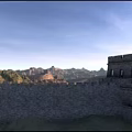 Scenic View of Great Wall of China with Rugged Mountains and Clear Blue Sky