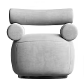 Modern Single Sofa With Rounded Arms Curved Back And Plush Upholstery 3d model