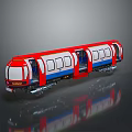 Red White Blue Metro Train 3D Model With Open Doors And Multiple Cars