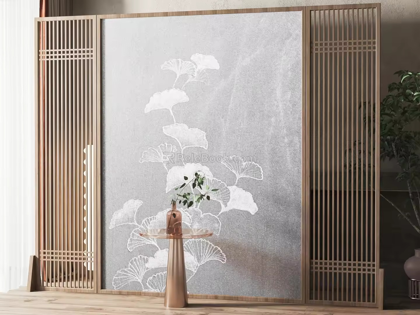 New Chinese-style partition screen partition 3d model