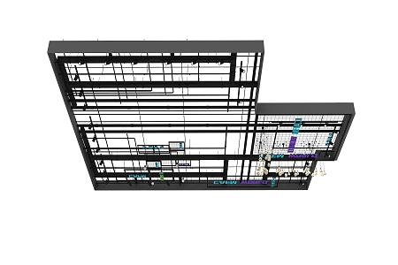 Industrial LOFT ceiling pipe 3d model