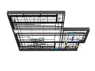 Industrial LOFT ceiling pipe 3d model