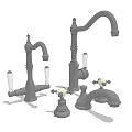 Collection of Classic and Modern Faucet Designs with Decorative Handles and Curved Spouts