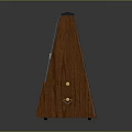Classic Wooden Metronome With Triangle Shape And Metal Pendulum Design 3d model
