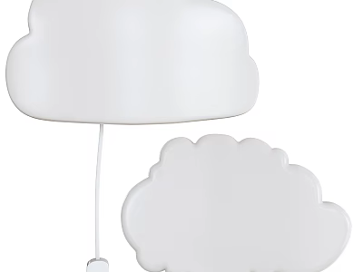 White Cloud Shaped Wall Lamp with Soft Light for Kids Room Decor 3d model