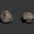 Five Natural Irregular Grayish Brown Stone Pieces With Rough Surface And White Spots