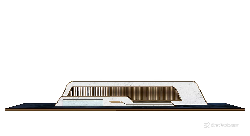 Modern Feature Wall Design With Wooden Grilles And Geometric Patterns 3d model