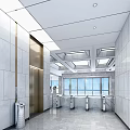 Modern Hall Public Security Bureau Certificate Hall 3d model