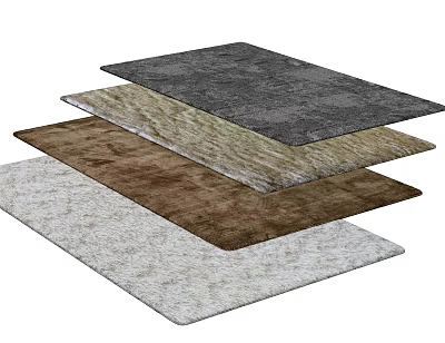 Square Rugs in Assorted Colors with Soft Plush Texture for Home Decor 3d model