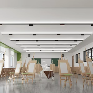 Middle School Art Classroom 3d model