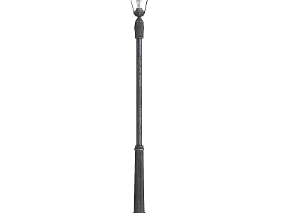 Outdoor Street Light with Classic Black Pole and Decorative Lamp Shade 3d model
