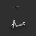Modern White Electric Scooter With Black Handlebar And Wheels For Urban Use