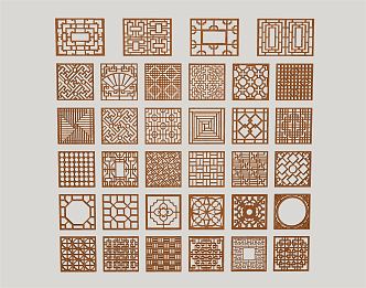 New Chinese-style openwork window 3d model