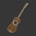 Artistic Musical Instrument Guitar With Hand Painted Artwork And Decorative Craft Details