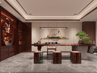 Chinese Office Tea Room Reception Room 3d model