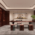 Chinese Office Tea Room Reception Room 3d model