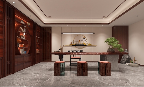 Chinese Office Tea Room Reception Room 3d model