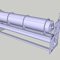 Industrial Cylindrical Drum Machine With Metal Structure And Frame For Processing