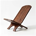 Solid Wooden Single Chair With Foldable Design And Natural Wood Grain